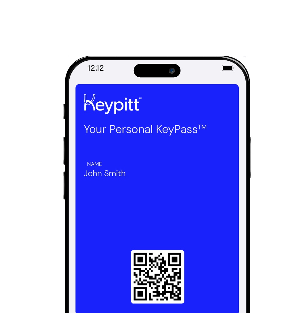 smartphone with Keypitt™ digital wardrobe ticket KeyPass in digital wallet